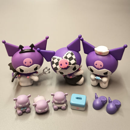 Sanrio Kuromi as Doctor & Devil with Baku – 2" Figure (Lot of 3, 2022) (Pre-Owned)