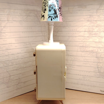 Re-Ment 1:6 Retro Lamp & Dresser with Light – 7" Dollhouse Chest/Nightstand