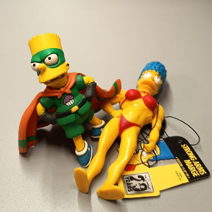 The Simpsons STRONG ARM MARGE & BART CUPCAKE KID 4" Mini Figure Toy Fox 2009