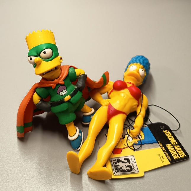 The Simpsons STRONG ARM MARGE & BART CUPCAKE KID 4" Mini Figure Toy Fox 2009