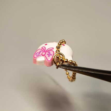 Sanrio Hello Kitty x Tink Pink tp Charm – 1" Keychain (2005, Rare) (Pre-Owned)