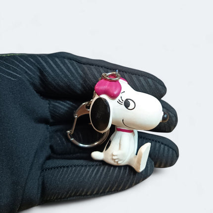 Peanuts Snoopy Sister Belle – 1.75" Keychain Charm (Schleich Germany, Pre-Owned)