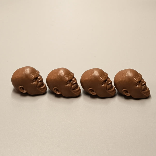 Mezco One:12 GI Joe Roadblock Head Sculpt – Unpainted Lot of 4 (Pre-Owned)