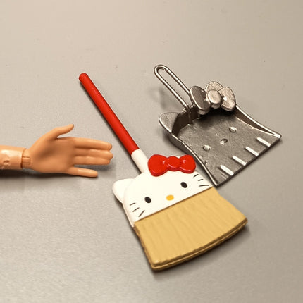 Re-Ment Miniature Hello Kitty Broom & Dustpan – Dollhouse Cleaning Set (Pre-Owned)