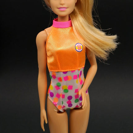 Mattel Barbie 90s Neon Orange Swimsuit – One-Piece (Pre-Owned)