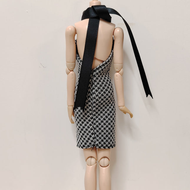 1/6 Scale Black White Halter Dress – Fashion for Dollfie (Japan, Pre-Owned)