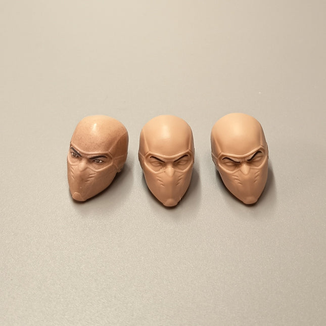 Mezco One:12 GI Joe Storm Shadow Head Sculpt – Unpainted Lot of 3 (Pre-Owned)