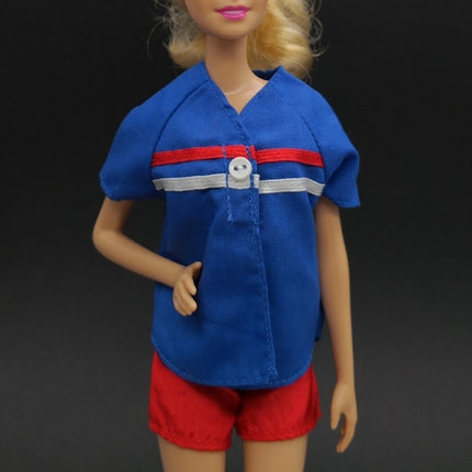 Mattel Barbie Sports Baseball Outfit – Blue & Red (Pre-Owned)