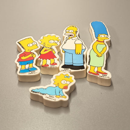 THE SIMPSONS FAMILY ERASERS Lot of 5 Mini Figure 2008 Fox Toy Collectible Rare