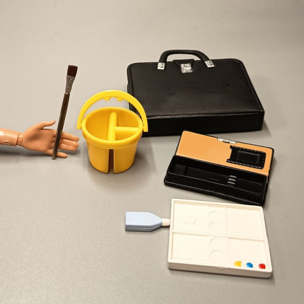 Color Palette Tray & Pencil Case Miniature – Dollhouse School Stationery (Pre-Owned)