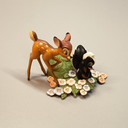 Disney Bambi Deer with Flower Skunk – 2" Diorama Figure (TOMY, Pre-Owned)