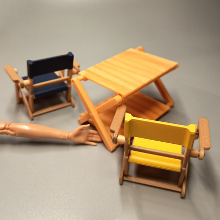 Re-Ment Miniature Camping Chair & Table Set – Outdoor Camp (Pre-Owned)