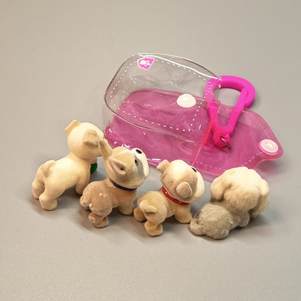 Puppy In My Pocket Bulldog & Boxer 1.5" Figures – Miniature Pets Lot of 4 (Pre-Owned)