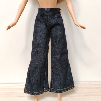1/6 Scale Flare Denim Jeans – Dark Blue Pants for Barbie (Pre-Owned)
