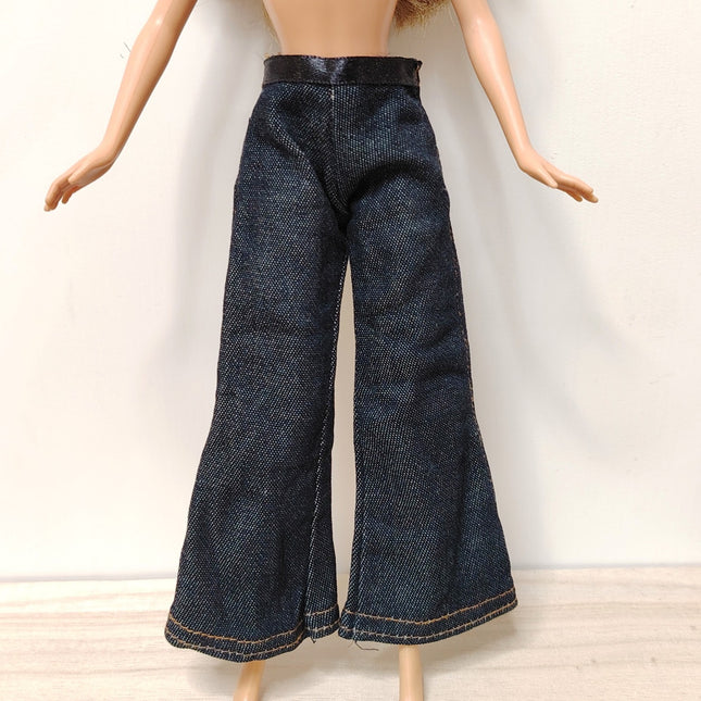 1/6 Scale Flare Denim Jeans – Dark Blue Pants for Barbie (Pre-Owned)