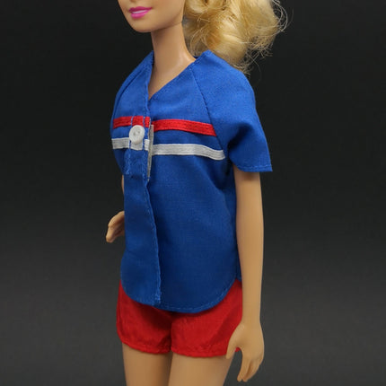 Mattel Barbie Sports Baseball Outfit – Blue & Red (Pre-Owned)