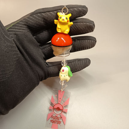 Pokemon Pikachu & Chikorita Wind Chime – Hanging Decor (Banpresto, Pre-Owned)