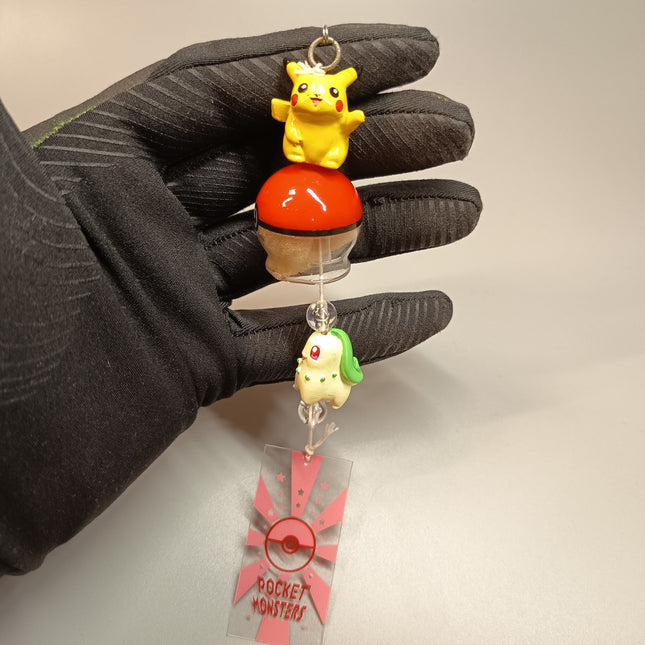 Pokemon Pikachu & Chikorita Wind Chime – Hanging Decor (Banpresto, Pre-Owned)