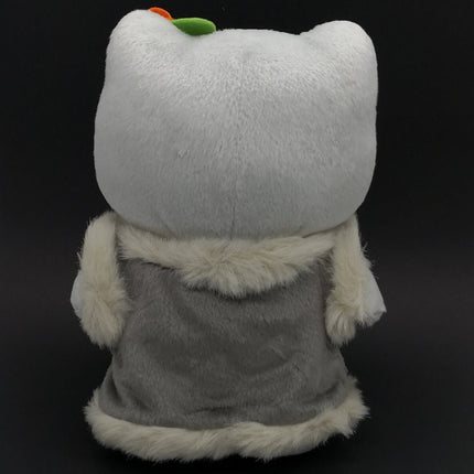 Sanrio Hello Kitty Girl in Gray Winter Dress – 9" Plush (2001, Pre-Owned)