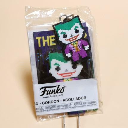 Funko Pop JOKER LANYARD KEYCHAIN BADGE 8-bit 2017 Game Stop Exclusive NEW