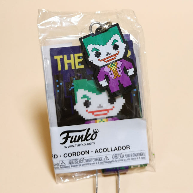 Funko Pop JOKER LANYARD KEYCHAIN BADGE 8-bit 2017 Game Stop Exclusive NEW