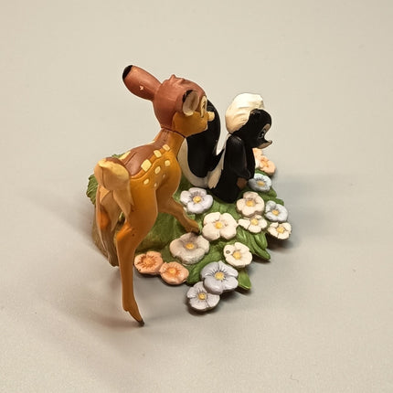 Disney Bambi Deer with Flower Skunk – 2" Diorama Figure (TOMY, Pre-Owned)