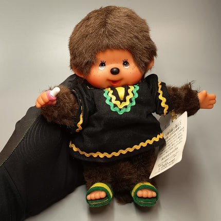 World Monchhichi 7" Plush Boy Doll with Jamaica Top – Sekiguchi (Pre-Owned)