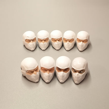 Mezco One:12 GI Joe Storm Shadow Head Sculpt – Partial Painted Lot of 9 (Pre-Owned)