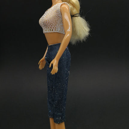 1/6 Scale Crop Top & Glitter Jeans Shorts – 2 Piece Set (Pre-Owned)