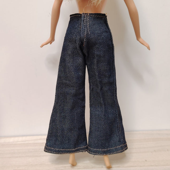 1/6 Scale Flare Denim Jeans – Dark Blue Pants for Barbie (Pre-Owned)