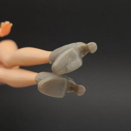 1/6 Scale Female Doll Shoes Gray Short Boots Spool Heel – for 11" 12" Doll (Pre-Owned)