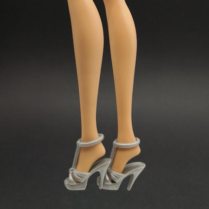 1/6 Scale Gray Strappy Sandal Heels with Ankle Strap – for 11" Doll (Pre-Owned)