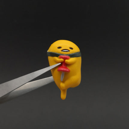 Sanrio Gudetama The Lazy Egg Holding Push Pin – 1" Cake Topper (2016, Pre-Owned)