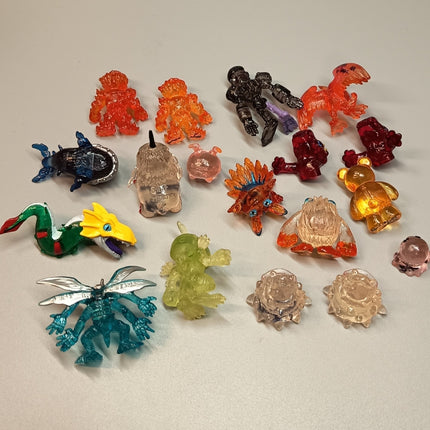Digimon Lot of 18 CLEAR 1" Mini Figure Digital Monster Toy ~ READ DESCRIPTION