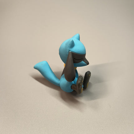 Pokemon Riolu Sleeping 2" Mini Figure – Mascot Toy (Takara Tomy, Pre-Owned)