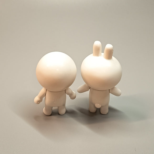 Line Friends Moon & Bunny Cony – 3" Mini Figure Collectible (T-arts, Pre-Owned)