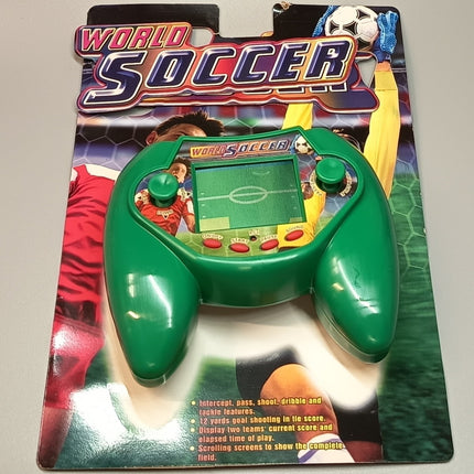 Vintage 90s WORLD SOCCER Green Handheld Retro Game Toy TESTED WORK