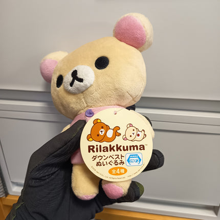 San-X Rilakkuma White Bear in Pink Winter Vest – 6.5" Plush (Pre-Owned)