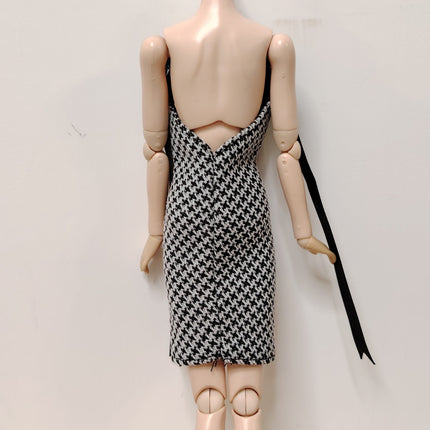 1/6 Scale Black White Halter Dress – Fashion for Dollfie (Japan, Pre-Owned)
