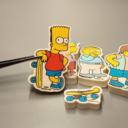 The Simpsons CLASSMATES ERASERS Lot of 4 Mini Figure 2008 Fox Toy RALPH NELSON