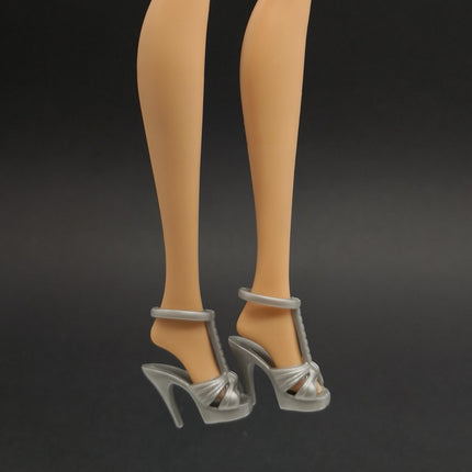1/6 Scale Gray Strappy Sandal Heels with Ankle Strap – for 11" Doll (Pre-Owned)