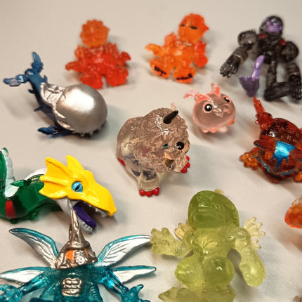 Digimon Lot of 18 CLEAR 1" Mini Figure Digital Monster Toy ~ READ DESCRIPTION