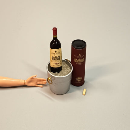 Re-Ment Size Red Wine with Case & Ice Bucket – Mini Set (Pre-Owned)