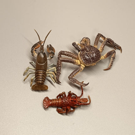 Yujin Realistic Miniature Lobster Crayfish King Crab – Lot of 3 (Pre-Owned)