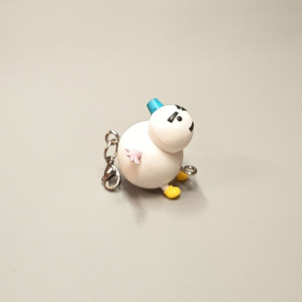 Bandai Crayon Shin Chan Snowman 1" Charm – Mini Figure Keychain (Pre-Owned)
