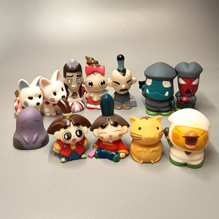 OJARUMARU Lot of 12 FINGER PUPPET 1.5" Mini Figure Anime Toy Collectible Rare