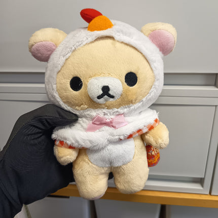 San-X Rilakkuma White Bear in White Cape (as Chicken) – 7" Plush (Pre-Owned)
