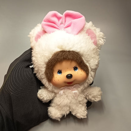 Big Head White Bunny Monchhichi 6" Plush – Bag Charm (Pre-Owned)