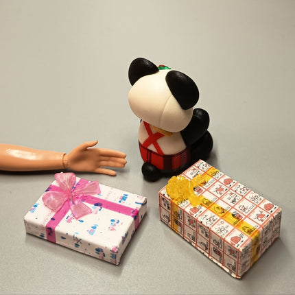 Kenelephant Panda Toy & Gift Boxes Lot – Dollhouse / Barbie Party Present (Pre-Owned)