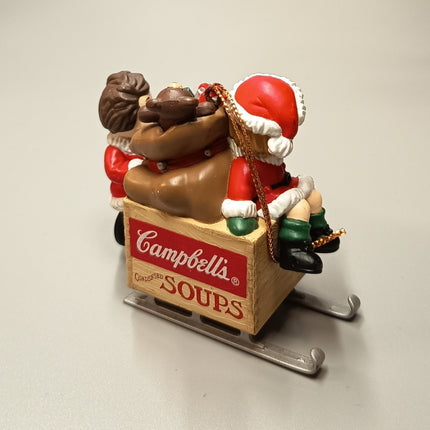 X'mas Kids on Sleigh CAMPBELL SOUP 2.5" Figure CHRISTMAS ORNAMENT 1996 Hallmark